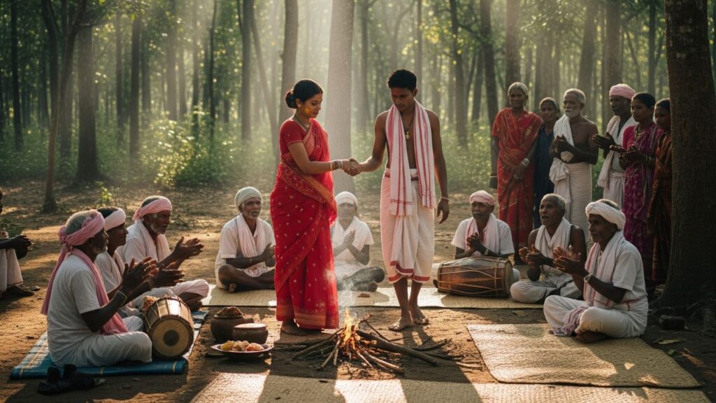 Saura tribal wedding scene