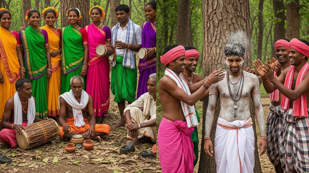 serene tribal wedding scene